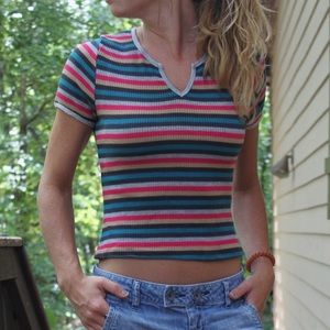 Striped knit tee